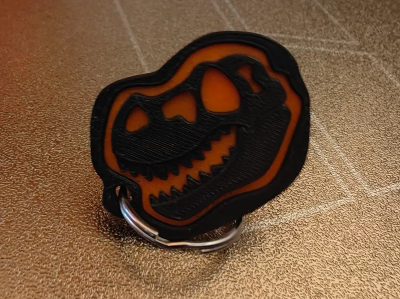 T-rex fossil keychain 