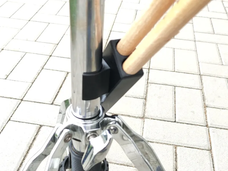 Easy click Drumstick holder for HiHat stand.