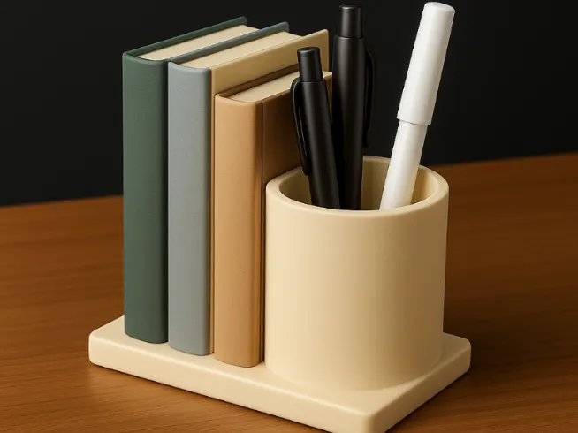 Book Style Pen Holder – Minimalist Desk Organizer