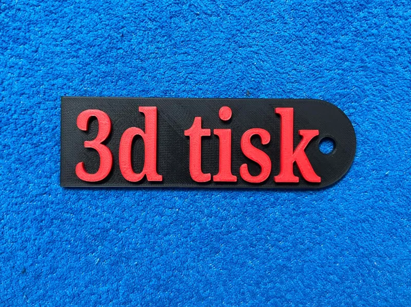 Keychain with the inscription 3D printing