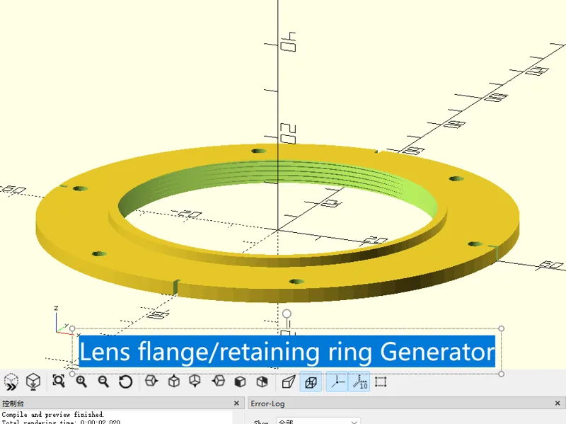 Lens flange/Shutter retaining ring Generator