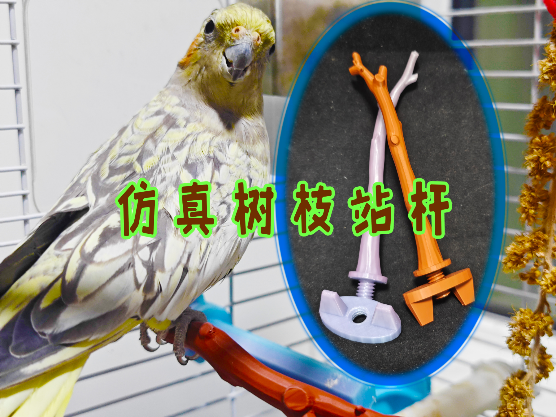 鸟站杆仿真树枝版本鹦鹉鸟杆