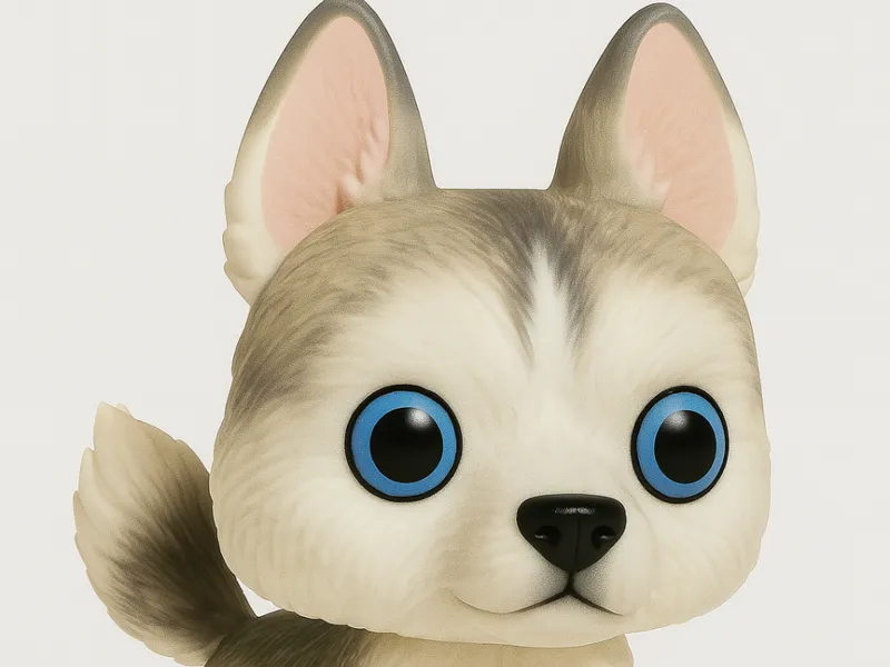husky dog - 3d model