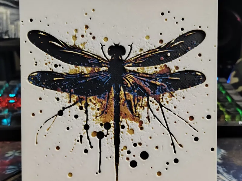 Dragonfly Paint Splat v2 Hueforge