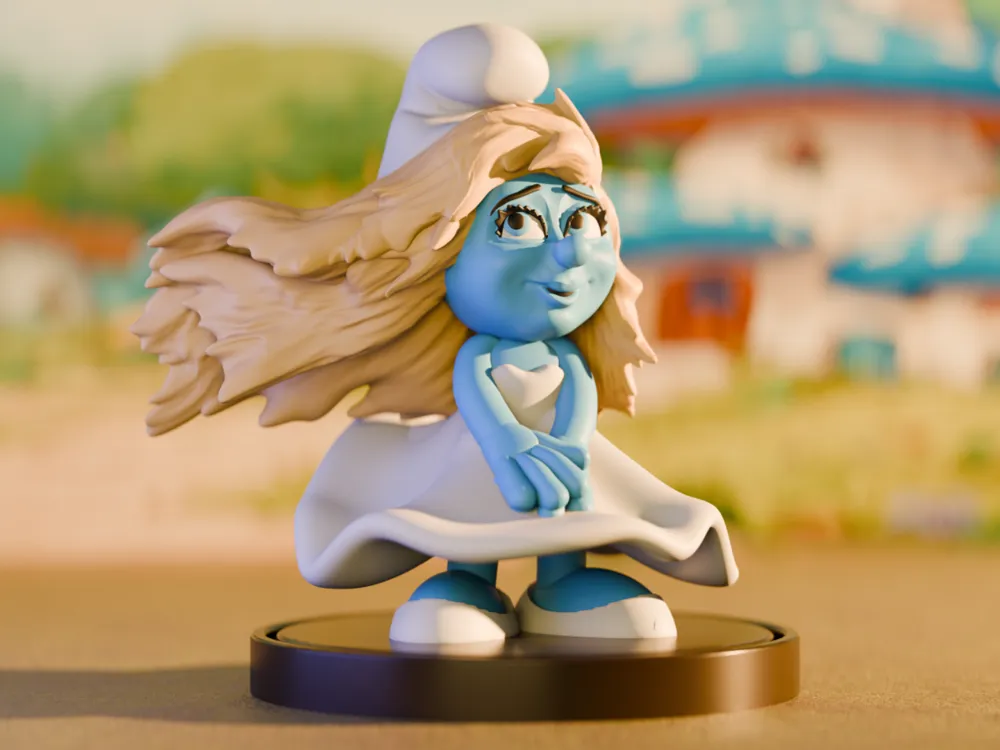 3Dプリント スマーフ - 愛らしいスマーフの女の子フィギュア - 無料3D