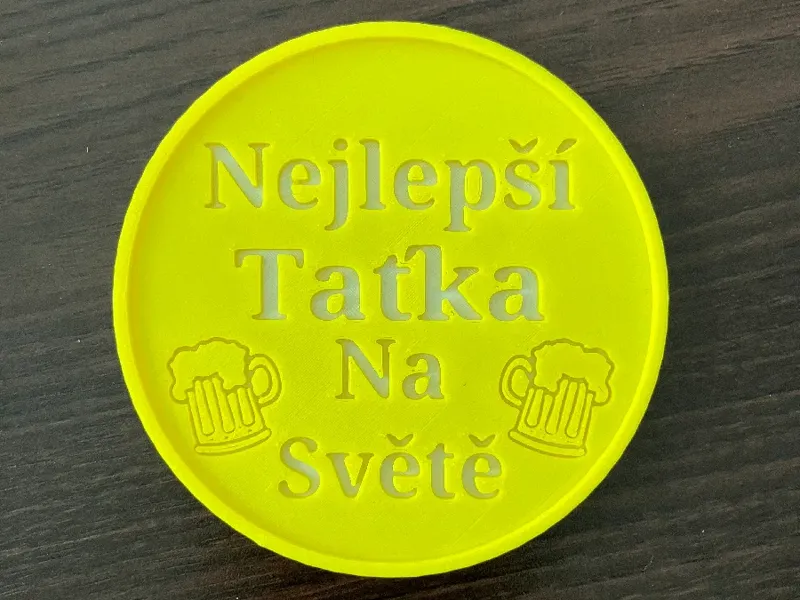 Mug coaster with the text "World's Best Dad"