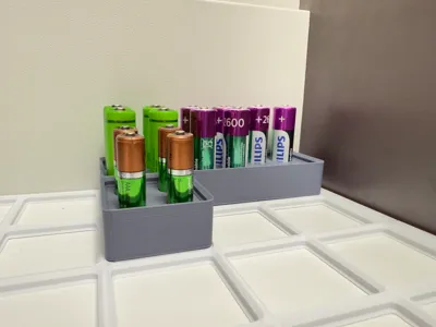 Custom Gridfinity Battery Storage AA & AAA