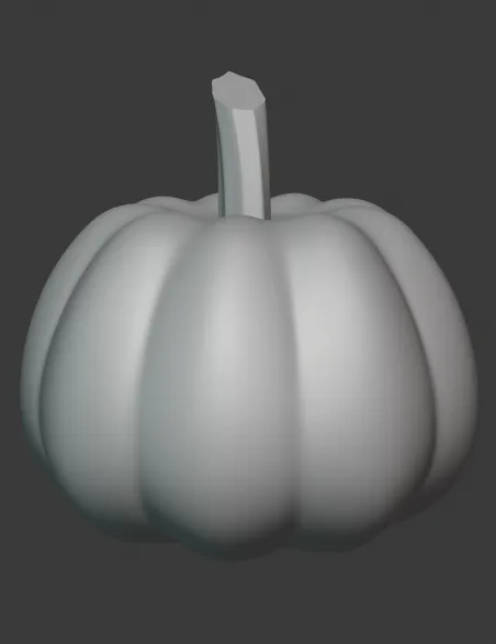 Uncarved Pumpkin With Stem