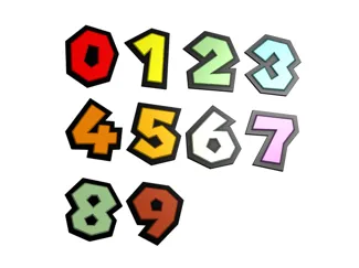 马里奥字体数字,适用于门牌号打印等