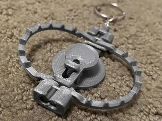 Mini bear trap keychain
