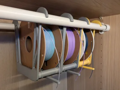 Hanging spool holder for IKEA Pax clothes rails