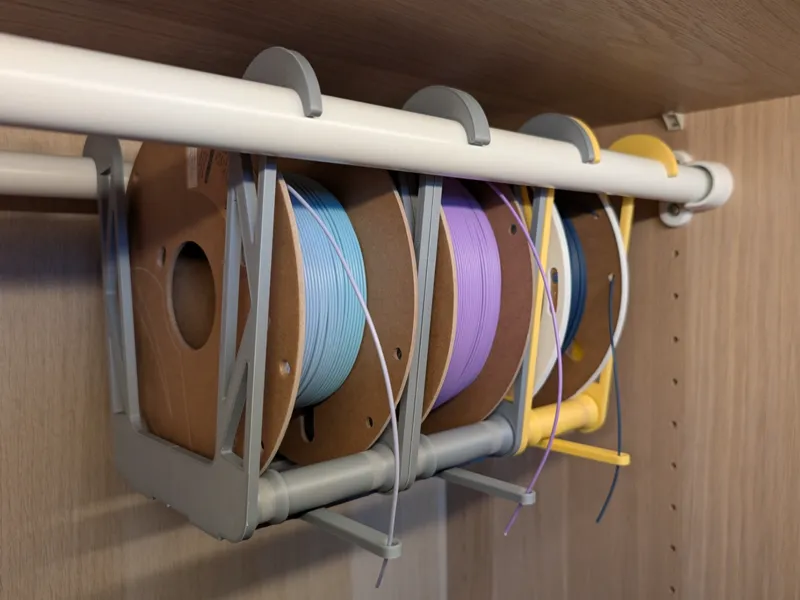 Hanging spool holder for IKEA Pax clothes rails