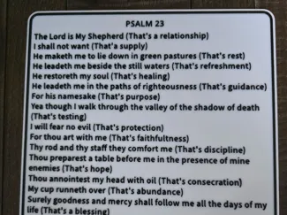 Psalms 23  sign