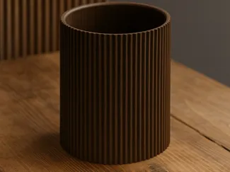 Minimalist Ribbed Vase – 3D Printable Decor 