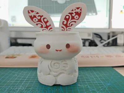 Cloud Ear Rabbit Cute Hollow Storage Fun Piece - Desktop Trash Can 15CM (Scalable)