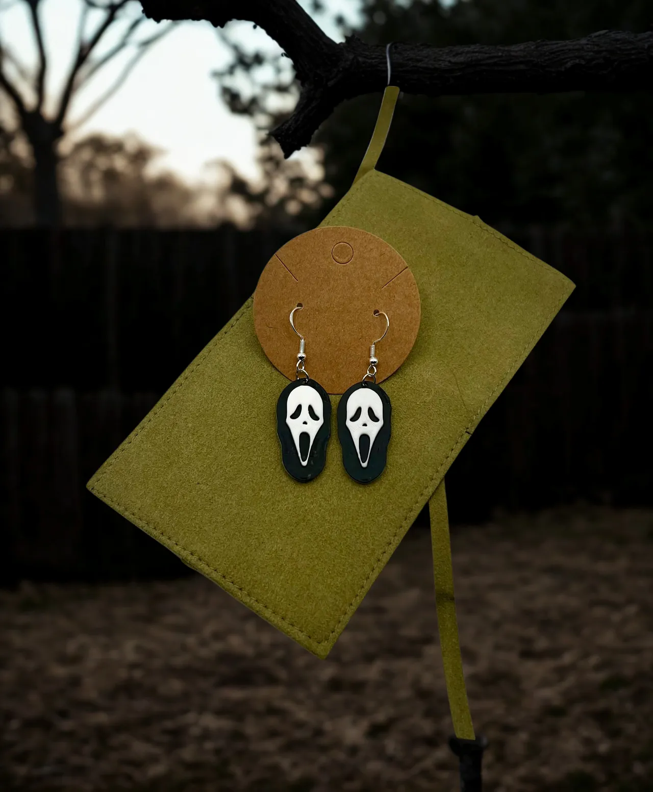 Ghostface earrings view 2