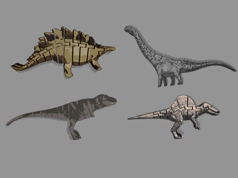 Flexible Dinos from Jurassic Park –4-Color AMS