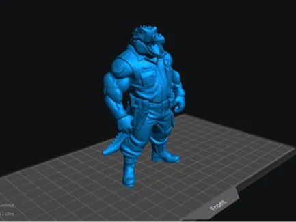 Bodybuilder alligator officer