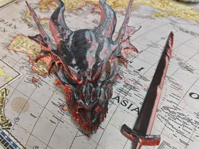 Dragon and Sword Hair Clip 