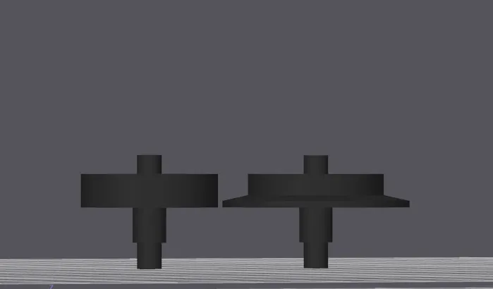 Brick train wheels, without flange