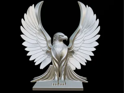 Eagle Sculpture – Wings Open on Stand