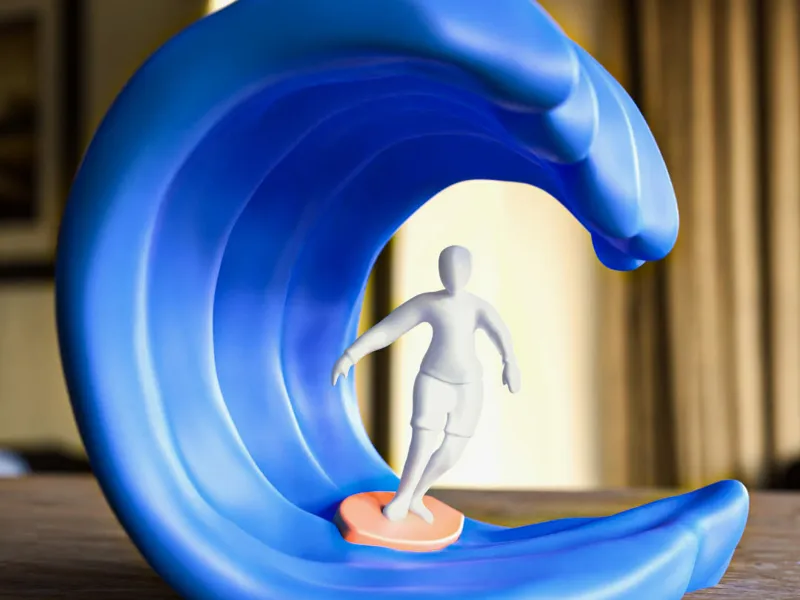 Surfer on the Wave