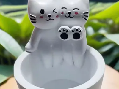 Cat tea light holder