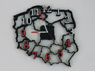 Mapa polski zegar  Map of Poland clock