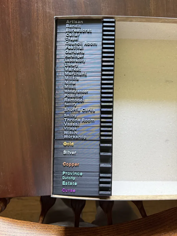 Dominion Base Game Card Organizer