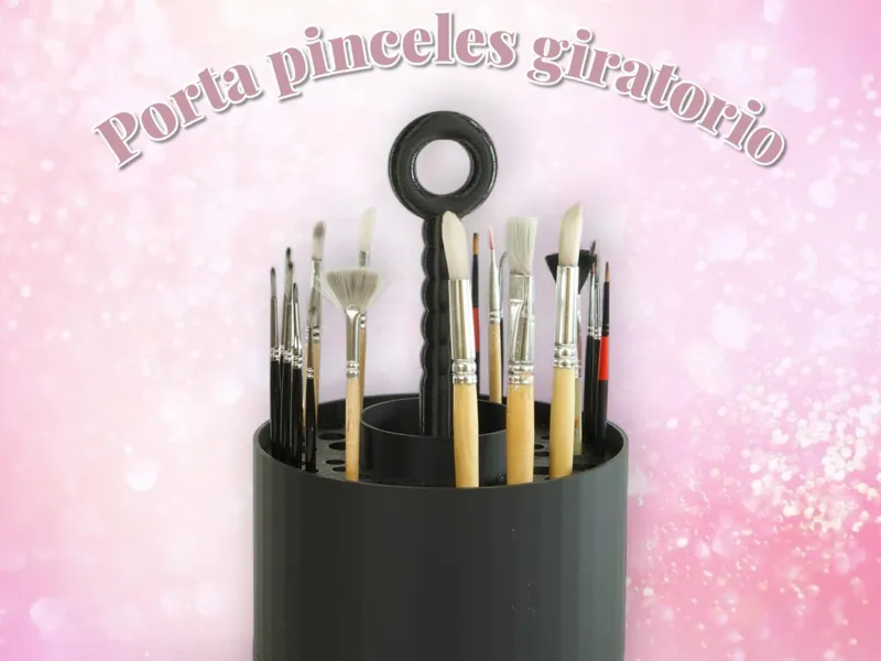 Porta pinceles giratorio