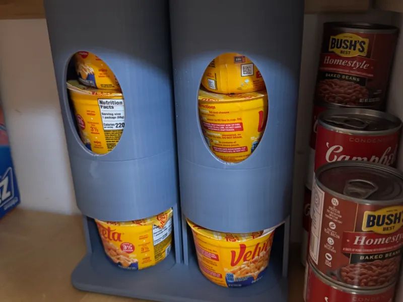 Mac & Cheese cup pantry storage