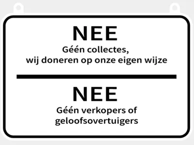 No collections sign 