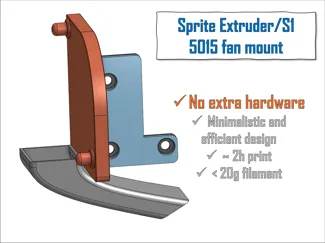 Sprite Extruder/S1 5015 Fan Mount and Duct