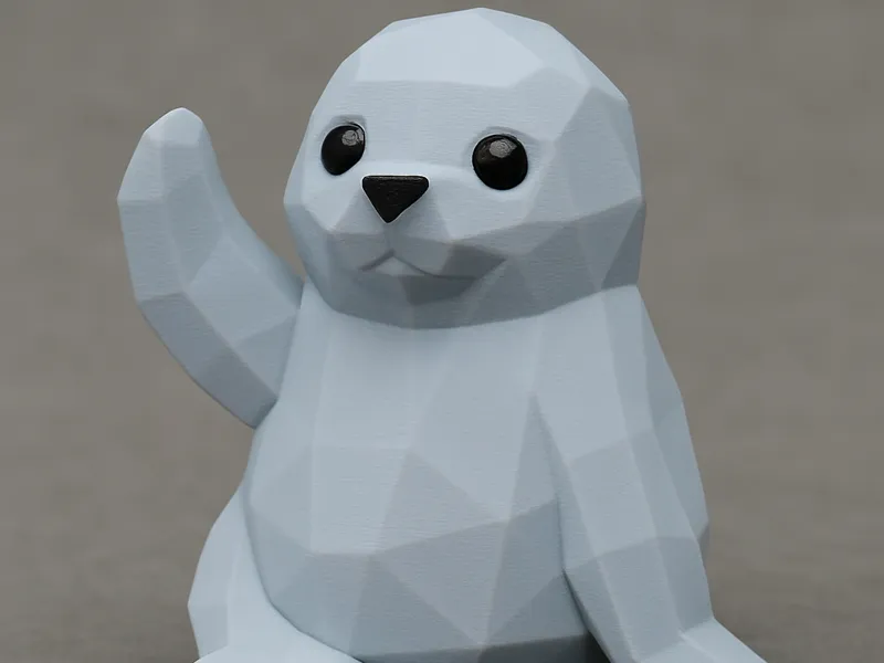 Low Poly Baby Seal Figurine 