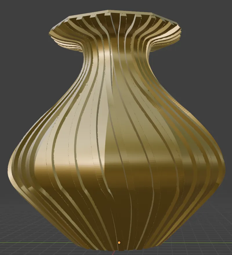 Matte Golden Spiral Vase