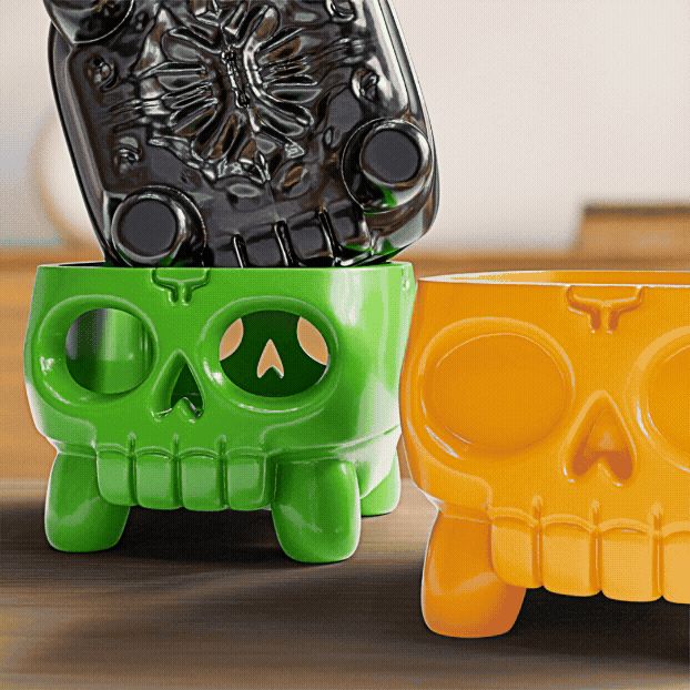 Decorative skull vase