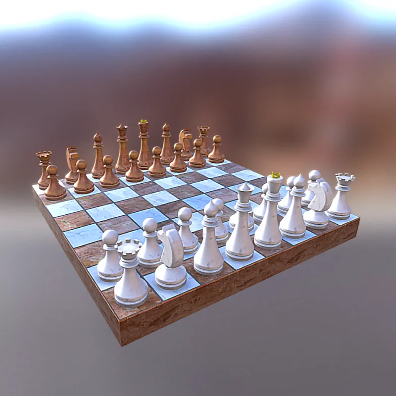 Chess Set 3D Printable Classic Board &amp; Pieces STL by elias MakerWorld ...