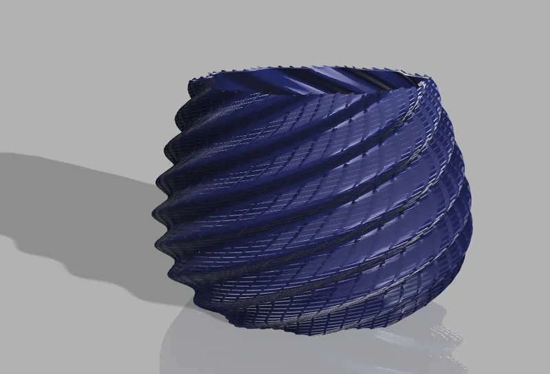 Pot with elegant mesh decor.
