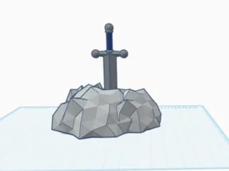 Sword in rock statue