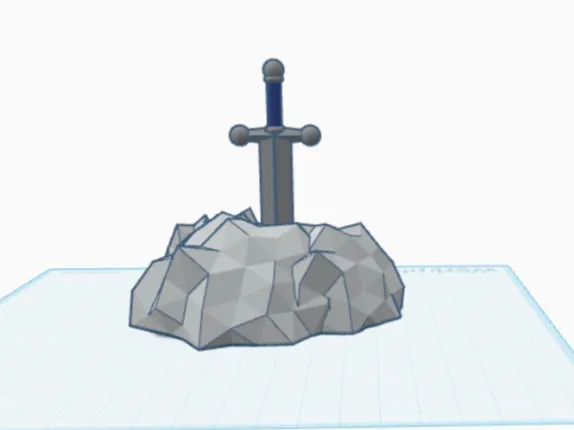 Sword in rock statue