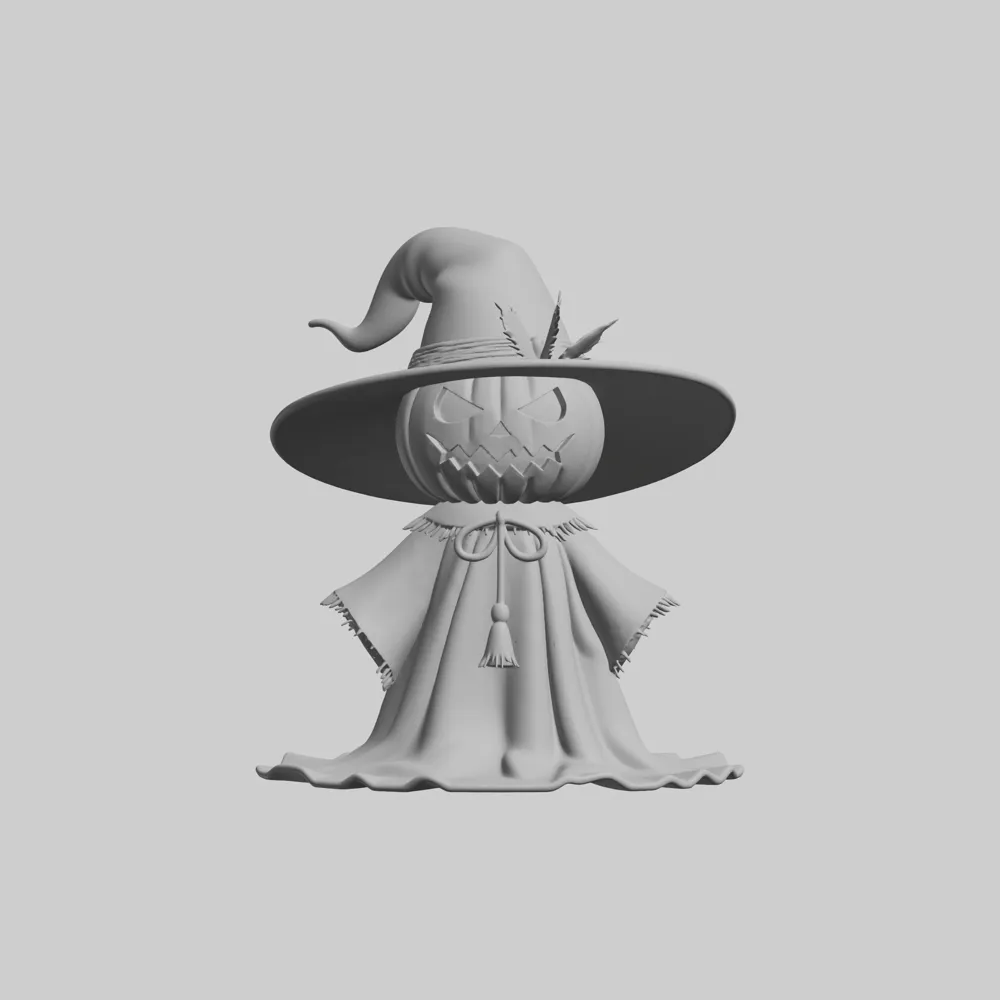 Pumpkin Witch Figurine Cute Halloween Desk Decor - Free 3D Print Model ...