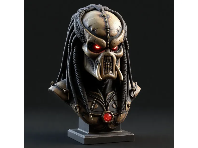 Very realistic Predator bust (AI)