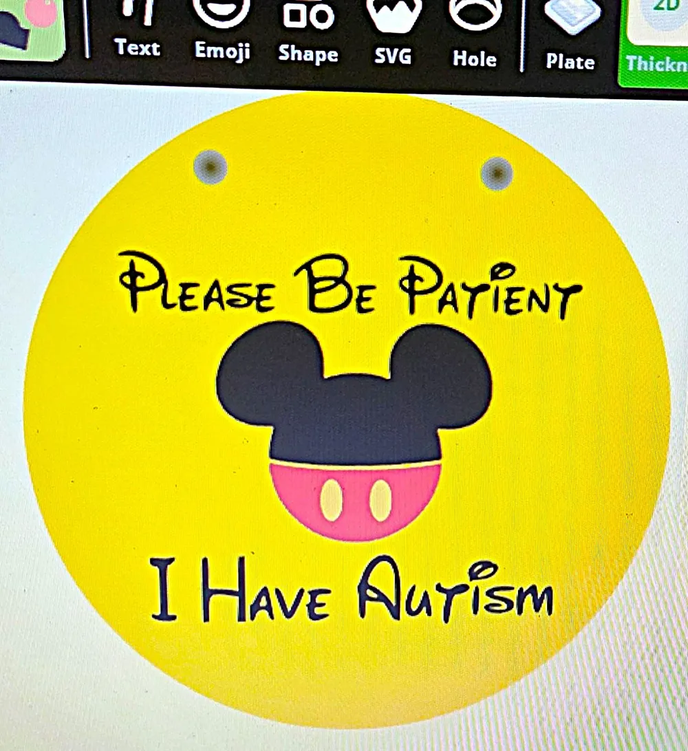 Disney Mickey Autism Stroller Sign by user_2716192363 MakerWorld ...