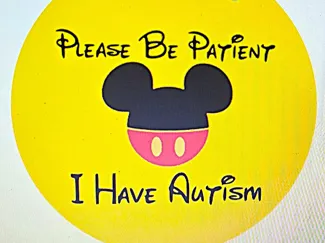 Disney Mickey Autism Stroller Sign