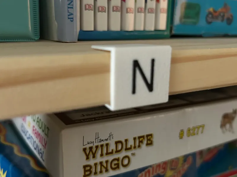 flat back library A-Z shelf labels