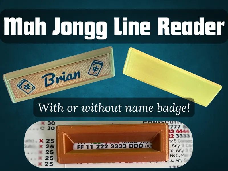 Mah Jongg Line Reader with Name Badge