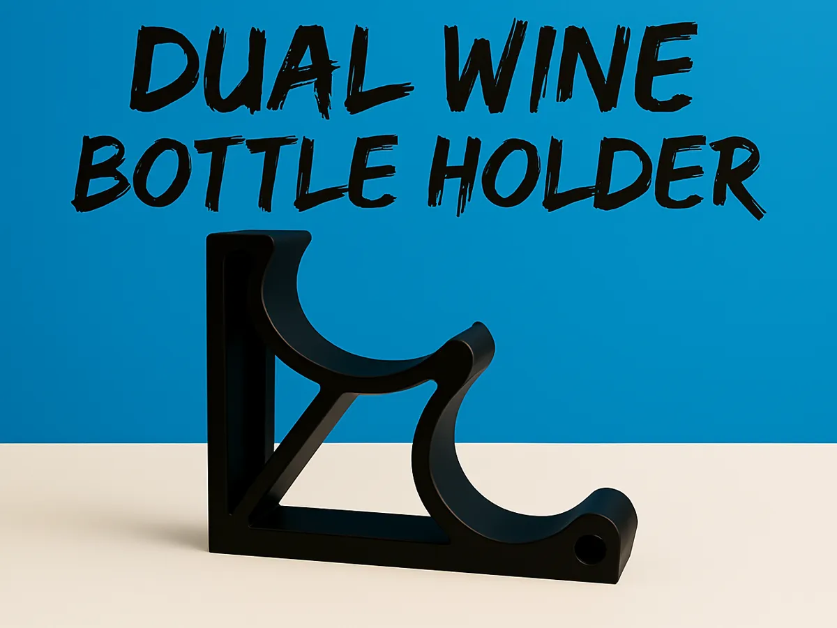 Dual Wine Bottle Holder – Horizontal Rack for 2 - Free 3D Print Model ...