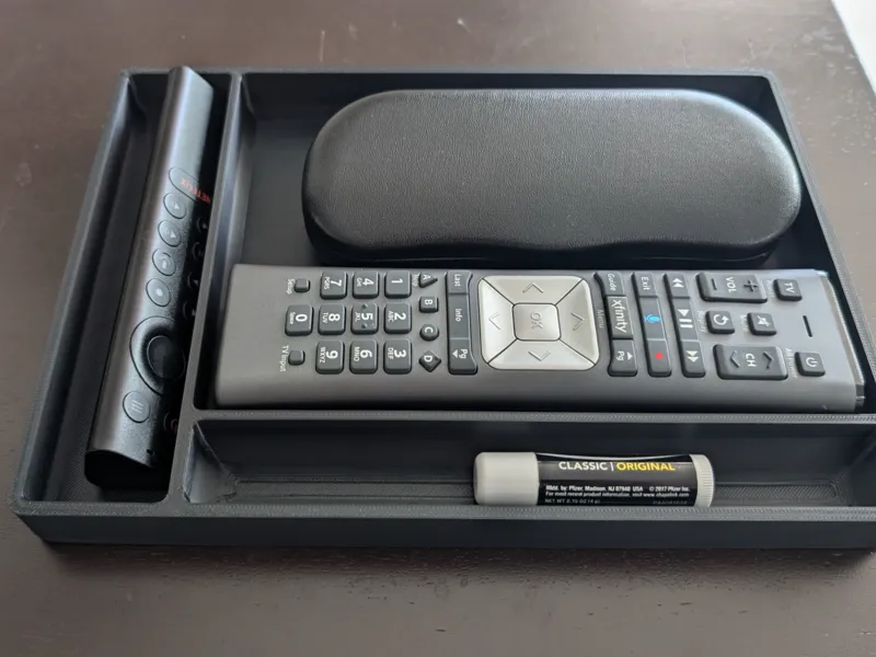 Tray for TV Remotes, Glasses and Chapstick