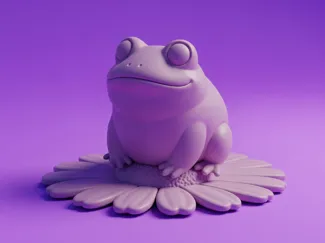 Cute Frog on a Flower Adorable Desk Decor