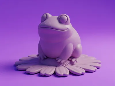 Cute Frog on a Flower Adorable Desk Decor